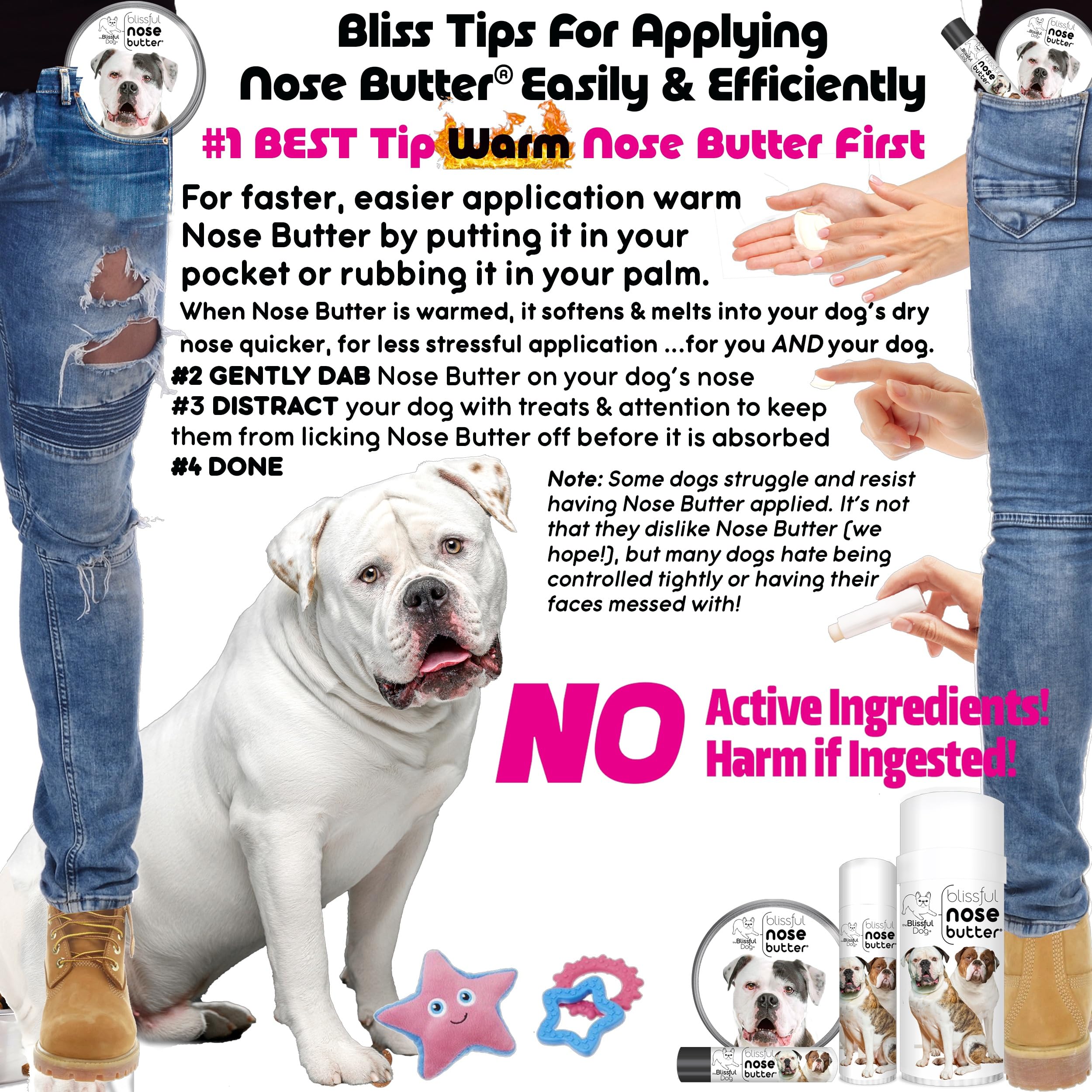 The Blissful Dog American Bulldog Unscented Nose Butter, 4-Ounce